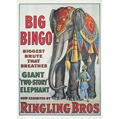 Big Bingo - Ringling Bros Circus - Vintage Poster Prints - Elephant Circus Poster Prints - image1